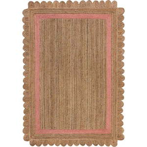 Ručně tkaný jutový koberec v růžovo-přírodní barvě 120x170 cm Grace – Flair Rugs obraz