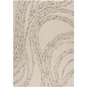 Hnědo-krémový vlněný koberec 160x230 cm Abstract Swirl – Flair Rugs obraz