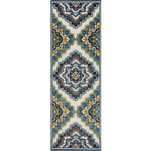 Modrý venkovní koberec 80x230 cm Beach Floral – Flair Rugs obraz