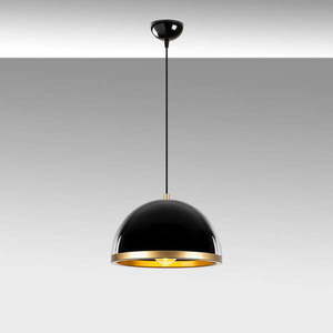 Závěsné svítidlo v černé a zlaté barvě s kovovým stínidlem ø 30 cm Ferenci – Opviq lights obraz