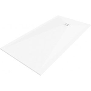 MEXEN/S Stone+ obdélníková sprchová vanička 160 x 100, bílá, mřížka bílá 44101016-W obraz