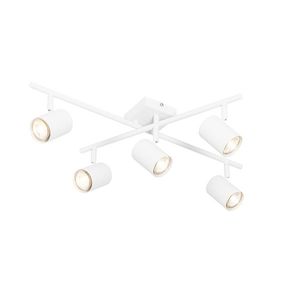 Moderní stropní svítidlo bílé 5-ti světelné nastavitelné čtvercové - Jeana obraz