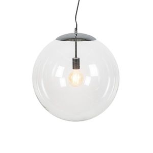 Skandinávská závěsná lampa chrom s čirým sklem - Ball 50 obraz