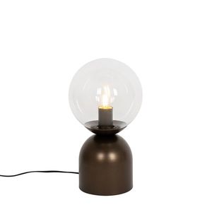 Hotelová elegantní stolní lampa tmavě bronzová s čirým sklem - Pallon Trend obraz