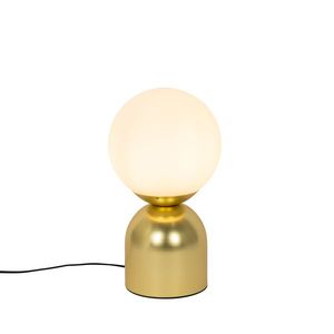 Hotelová elegantní stolní lampa zlatá s opálovým sklem - Pallon Trend obraz