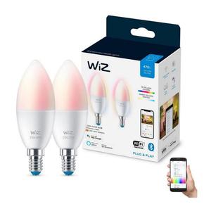 WiZ SADA 2x LED RGBW Stmívatelná žárovka C37 E14/4, 9W/230V 2200-6500K Wi-Fi - WiZ obraz