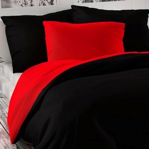 Kvalitex Saténové povlečení Luxury Collection červená / černá, 240 x 200 cm, 2 ks 70 x 90 cm obraz