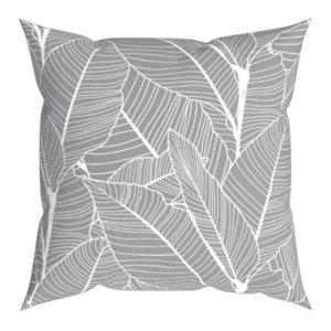 VANESSA dekorační polštář, šedé listy, 43 x 43 cm obraz