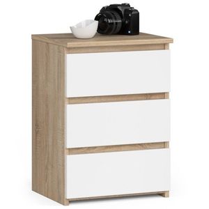 Ak furniture Komoda CL3 se 3 zásuvkami 40 cm dub sonoma/bílá obraz
