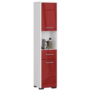Ak furniture Koupelnová skříňka Fin II 30 cm bílá/červená lesk obraz