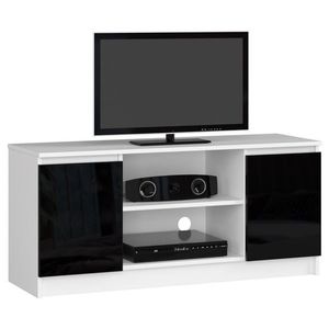 Ak furniture TV stolek Tonon 120 cm bílý/černý lesk obraz