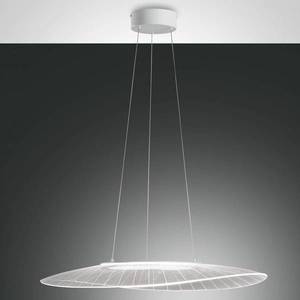 Fabas Luce Závěsné svítidlo LED Vela, bílé, oválné, 78 cm x 55 cm obraz