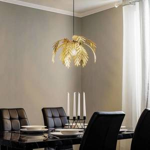 ONLI Závěsné svítidlo Dubaj, dekor palmy, Ø 50 cm, zlatá barva obraz