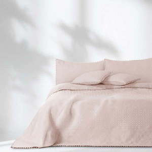 Pudrově růžový přehoz na postel AmeliaHome Meadore, 220 x 240 cm obraz
