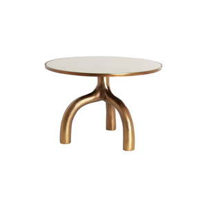 Skleněný kulatý konferenční stolek v bronzové a béžové barvě ø 65 cm Mello – Light & Living obraz