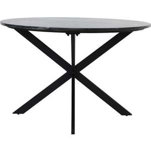 Černý kulatý jídelní stůl s deskou v dekoru mramoru ø 120 cm Tomochi – Light & Living obraz