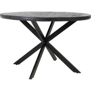Černý kulatý jídelní stůl s deskou z akácie ø 140 cm Yellov – Light & Living obraz