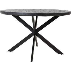 Černý kulatý jídelní stůl s deskou z akácie ø 120 cm Yellov – Light & Living obraz