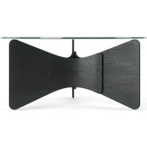 Černý kulatý konferenční stolek se skleněnou deskou 87x87 cm Madera – Umbra obraz