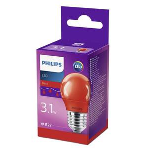 Philips LED žárovka E27 P45 3, 1 W, červená obraz