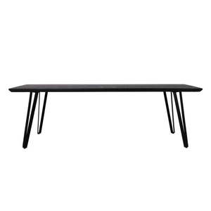 Černý jídelní stůl s deskou z dubového dřeva 100x220 cm Mylau – Light & Living obraz
