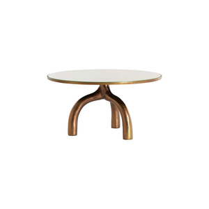 Skleněný kulatý konferenční stolek v bronzové a béžové barvě ø 76 cm Mello – Light & Living obraz