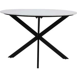 Černobílý kulatý jídelní stůl s deskou v dekoru mramoru ø 120 cm Tomochi – Light & Living obraz