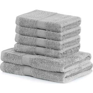 Set 2 šedých osušek a 4 ručníků AmeliaHome Bamby Silver obraz