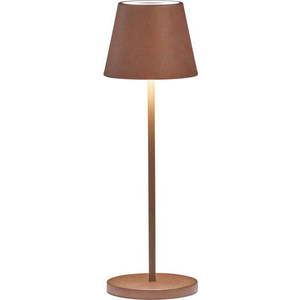 Hnědá LED stolní lampa s kovovým stínidlem (výška 34 cm) Cosenza – Fischer & Honsel obraz