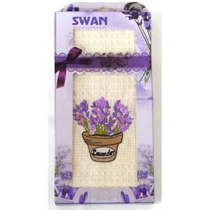 Forbyt, Bavlněná utěrka Darkové balení, Swan Lavender, 50 x 70 cm obraz
