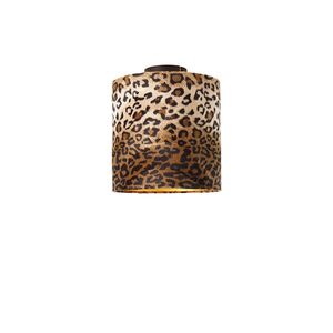 Stropní lampa matně černý odstín leopardí design 25 cm - Combi obraz