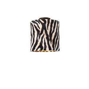 Stropní lampa matně černé sametové stínění s designem zebra 25 cm - Combi obraz