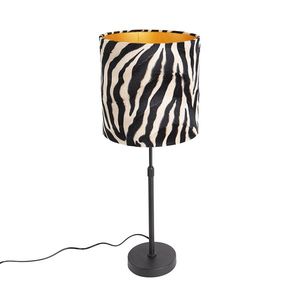 Stolní lampa černý odstín zebra design 25 cm nastavitelný - Parte obraz