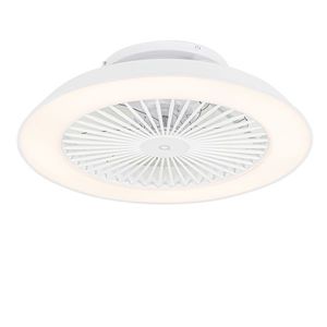 Chytrý stropní ventilátor bílý včetně LED s dálkovým ovládáním - Deniz obraz