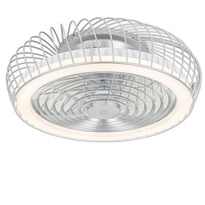 Chytrý stropní ventilátor stříbrný včetně LED s dálkovým ovládáním - Crowe obraz