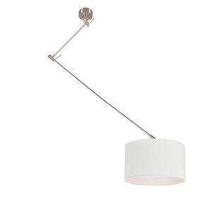 Závěsná lampa ocelová se stínidlem 35 cm bílá nastavitelná - Blitz I. obraz