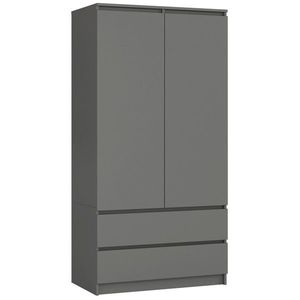 Ak furniture Šatní skříň CL S 90 cm 2 dveře 2 zásuvky grafitově šedá obraz