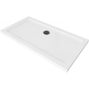 MEXEN/S Flat sprchová vanička obdélníková slim 120 x 70, bílá + černý sifon 40107012B obraz