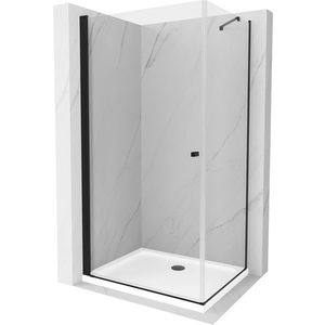 MEXEN/S Pretoria sprchový kout 100x100 cm, transparent, černá + sprchová vanička včetně sifonu 852-100-100-70-00-4010B obraz