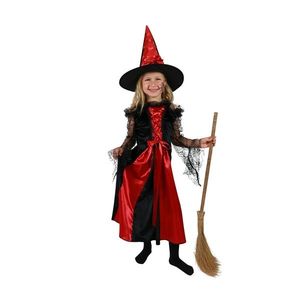 Rappa Dětský kostým Čarodějnice s kloboukem černo-červená, vel. S obraz