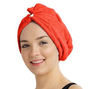 Rychleschnoucí froté turban na vlasy červená obraz