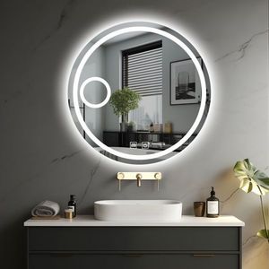 IREDA Koupelnové zrcadlo s LED osvětlením, kulaté, 70 cm obraz