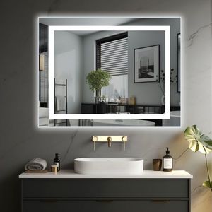 IREDA Koupelnové zrcadlo s LED osvětlením, 90 x 70 cm obraz