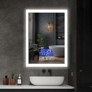 IREDA Koupelnové zrcadlo s osvětlením, 80x60cm, reproduktor obraz