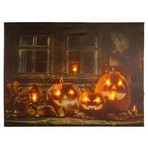 Nexos 86703 Nástěnná malba Halloween, 30 x 40 cm, 9 LED obraz