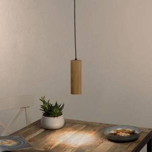 Spot-Light Závěsné svítidlo Pipe, dubové dřevo, 1 světlo, Ø 10 cm, GU10 obraz