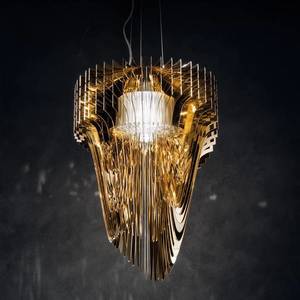 Slamp Závěsná lampa Slamp Aria M, zlatá, Ø 60 cm obraz