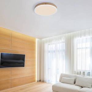 Globo LED stropní svítidlo Doro Ø 45 cm dřevo tmavé/bílé obraz