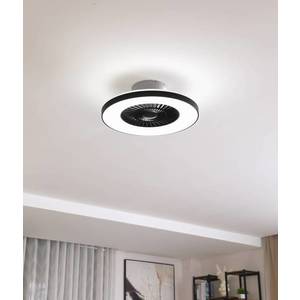 Lindby Stropní ventilátor Lindby Smart LED Paavo, černý, tichý, Tuya obraz