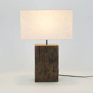 Holländer Stolní lampa Montecristo, barva dřeva/béžová, výška 59 cm, dřevo obraz